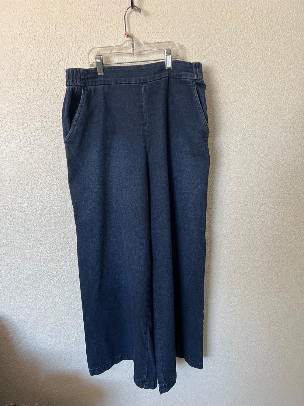 Jessica Simpson Wide-Leg Pants in Dark Blue Denim